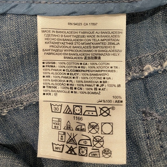 Banana Republic Chambray Cotton Blue Wide-Leg Pants with Tie, Size 0 - Picture 2 of 7